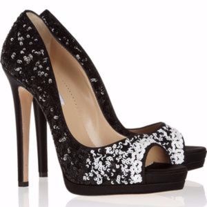 Oscar De La Renta Valerie Sequined Satin Pump